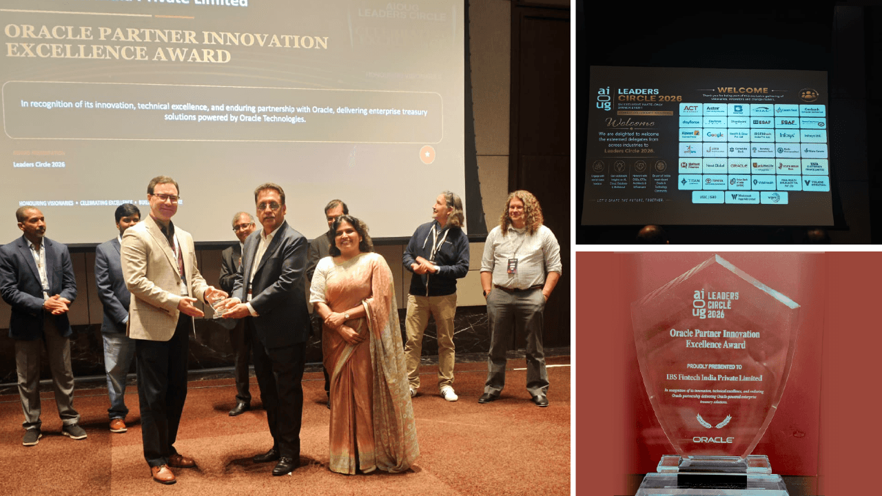 IBSFINtech honored with Oracle Partner Innovation and Excellence Award at AIOUG Leaders Circle 2026 award announcement